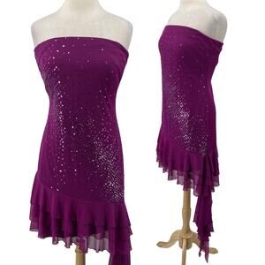 Vintage Purple Asymmetrical Dress